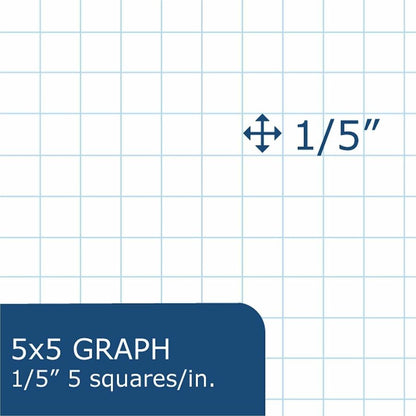 Roaring Spring Graph Filler Paper - 80 Sheets - 160 Pages - Printed - Both Side Ruling Surface - 3 Hole(s) - 15 lb Basis