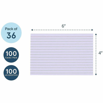 Roaring Spring EnviroNotes Index Cards - 100 Sheets - 200 Pages - Printed - Front Ruling Surface - 43 lb Basis Weight - 