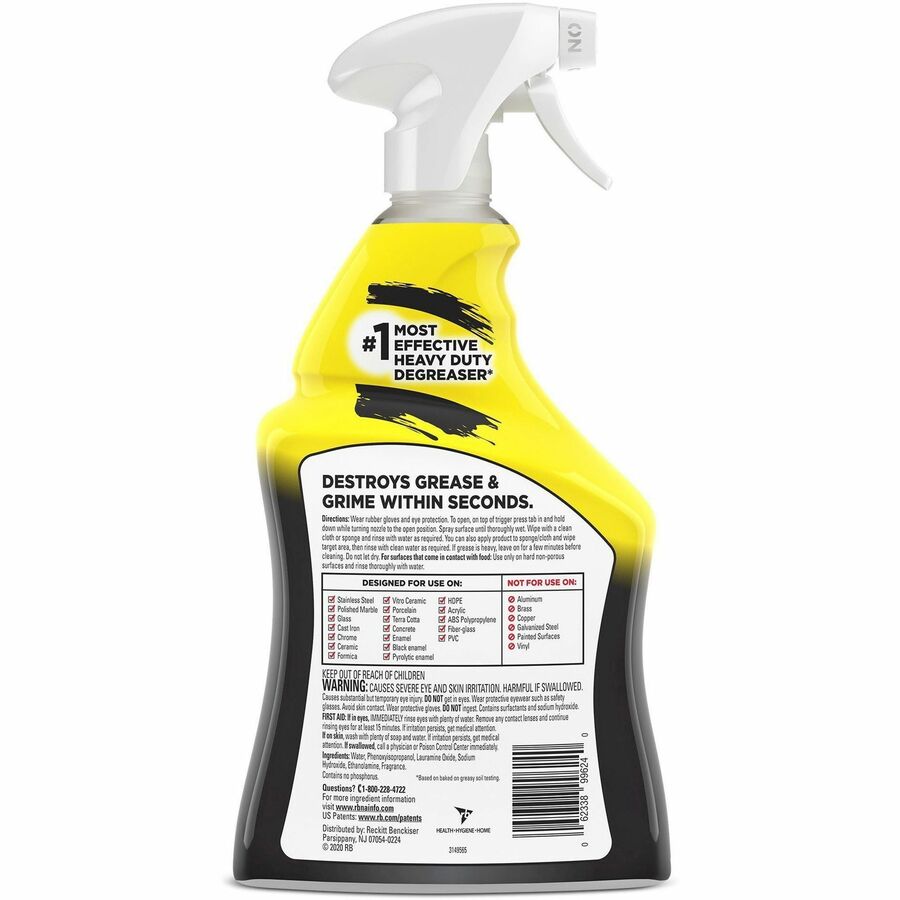 Easy-Off Cleaner Degreaser - Ready-To-Use - 32 fl oz (1 quart) - Heavy Duty - Clear - 6 / Carton