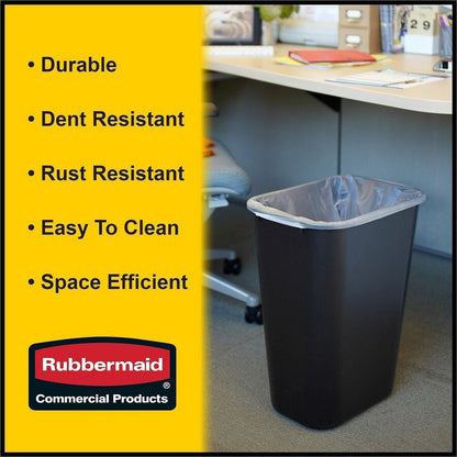 Rubbermaid Commercial 41 QT Large Deskside Wastebaskets - 10.25 gal Capacity - Rectangular - 12 / Carton