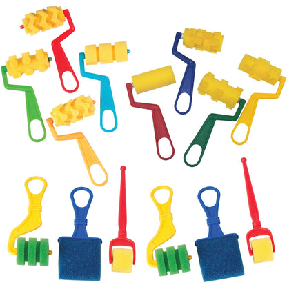 Creativity Street Foam Rollers & Brush Pack - Student, Painting, Classroom - 14 Piece(s) - 5.50" Height x 2.75" Width x 