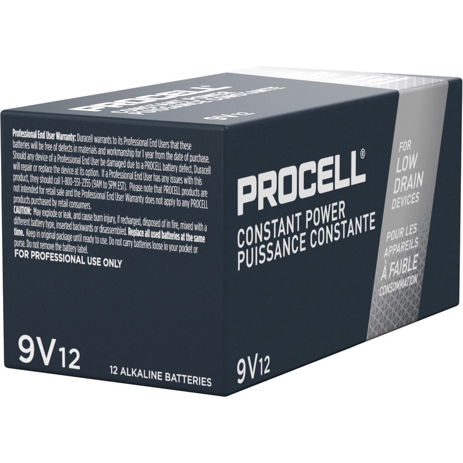 Procell by Duracell 9-Volt Alkaline Batteries, 12-Packs - For Industrial - 9V - 692 mAh - 9 V DC - 12/Box - 6 / Carton
