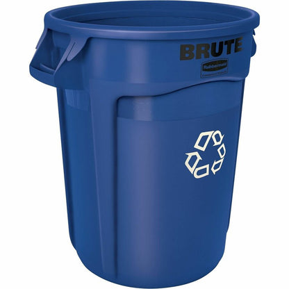 Rubbermaid Commercial Brute 32-Gallon Vented Recycling Containers - 32 gal Capacity - Round - 6 / Carton