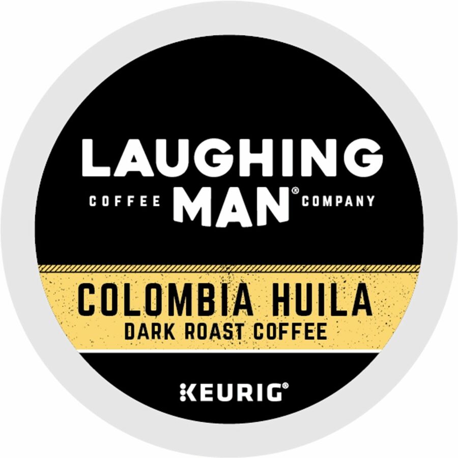 LAUGHING MAN K-Cup Colombia Huila Coffee - Compatible with Keurig Brewer - Dark - K-Cup - Kosher - 22 / Box
