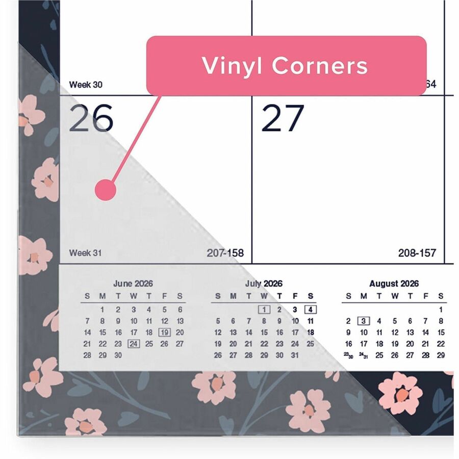Blueline Academic Desk Pad - Academic - Monthly - 18 Month - July 2026 to December 2027 - 1 Month Single Page Layout - 2