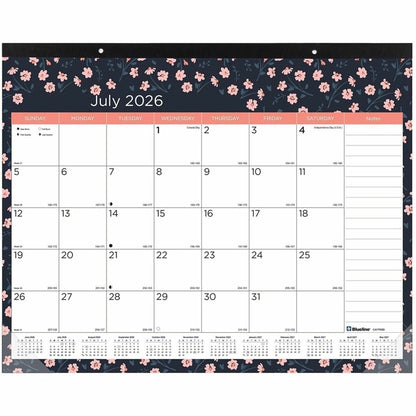 Blueline Academic Desk Pad - Academic - Monthly - 18 Month - July 2026 to December 2027 - 1 Month Single Page Layout - 2