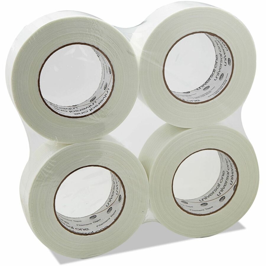 Universal 350# Premium Filament Tape, 3" Core, 48 mm x 54.8 m, Clear - 59.93 yd Length x 1.89" Width x 7.4 mil Thickness