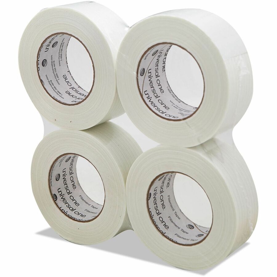 Universal 350# Premium Filament Tape, 3" Core, 48 mm x 54.8 m, Clear - 59.93 yd Length x 1.89" Width x 7.4 mil Thickness