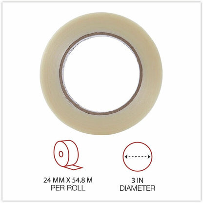 Universal 120# Utility Grade Filament Tape, 3" Core, 24 mm x 54.8 m, Clear - 59.93 yd Length x 0.94" Width x 4.3 mil Thi