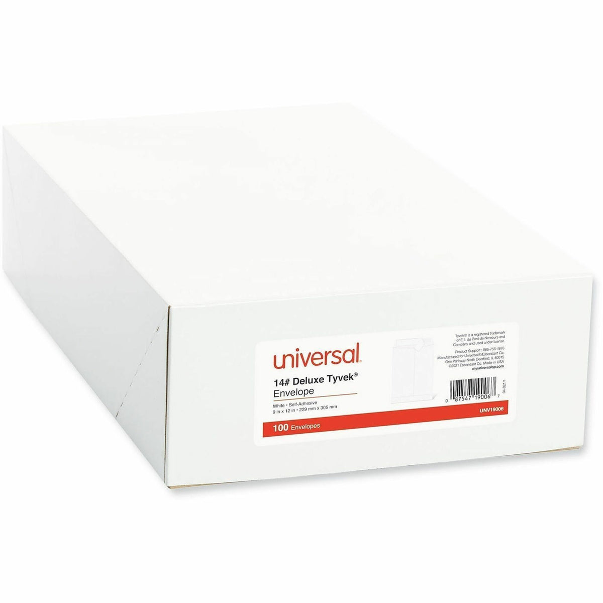 Universal Envelope - Catalog - #10 1/2 - 9" Width x 12" Length - 14 lb - Self Adhesive - White - Tyvek - 100 / Box