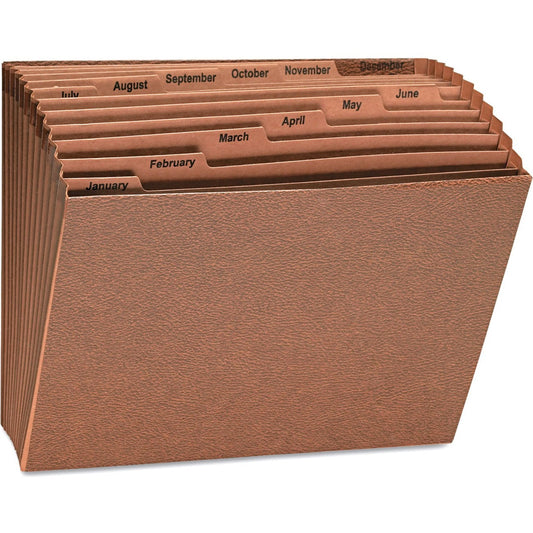 Universal 1/12 Tab Cut Letter Recycled Expanding File - 8 1/2" x 11" - Capacity7/8" Expansion - 12 Pocket - Assorted Tab