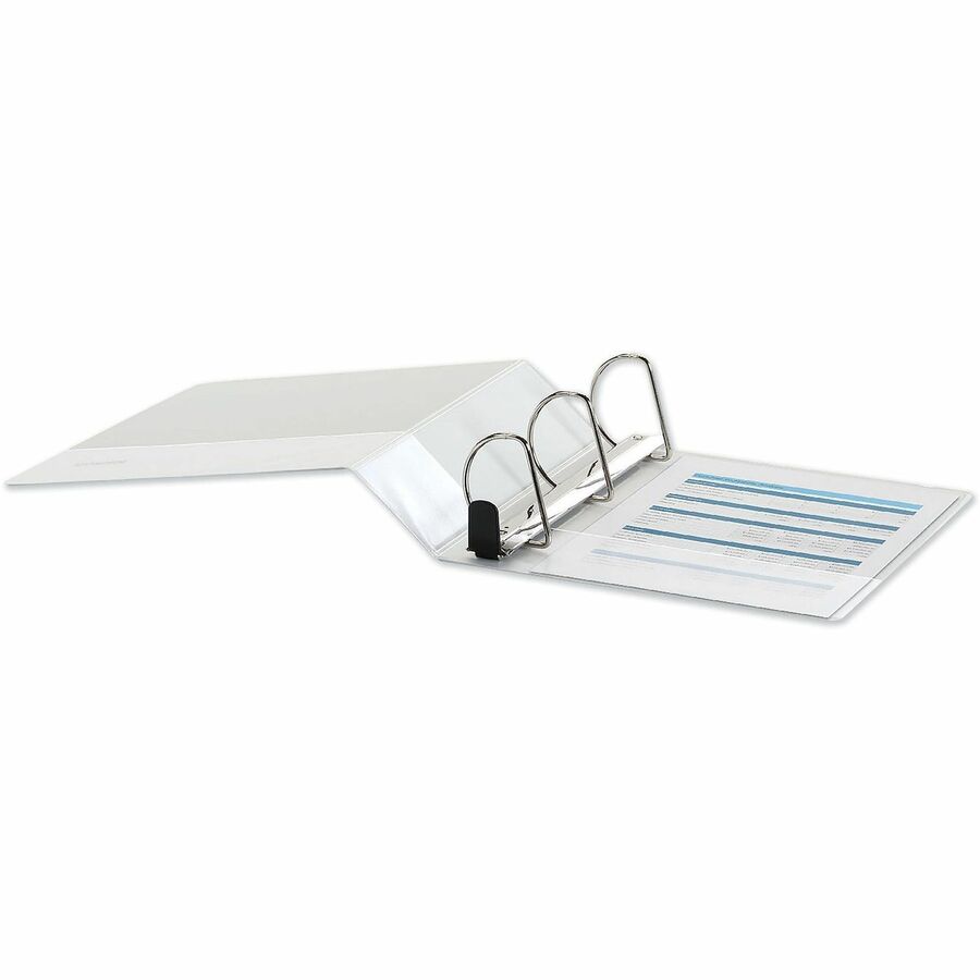 Universal Deluxe Easy-to-Open D-Ring View Binder, 3 Rings, 3" Capacity, 11 x 8.5, White - 3" Binder Capacity - Letter - 