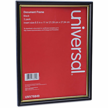 Universal Document Frame - Holds 8.50" x 11" Insert - Rectangle - Vertical, Horizontal - Die-cut, Dust Resistant - Plast