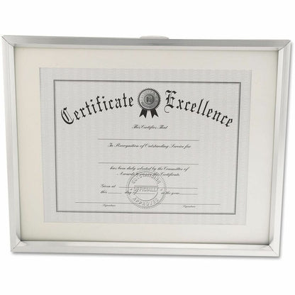 Universal Document Frame - 14" x 11" Frame Size - Holds 8.50" x 11" Insert - Rectangle - Portrait, Landscape - Brushed M