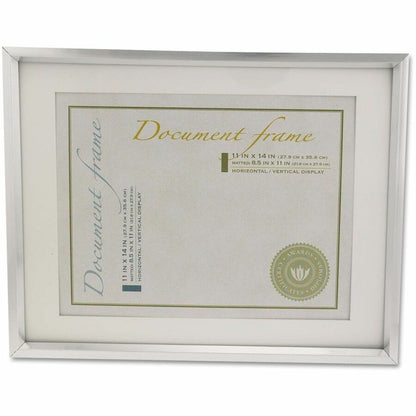 Universal Document Frame - 14" x 11" Frame Size - Holds 8.50" x 11" Insert - Rectangle - Portrait, Landscape - Brushed M