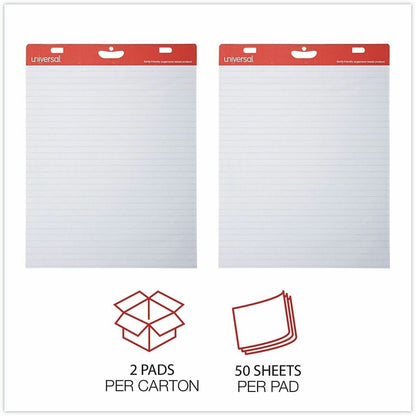 Universal Easel Pad - 1 Subject(s) - 50 Sheets - Tape Bound - 15 lb Basis Weight - 34" Height x 27" Width - White Paper 
