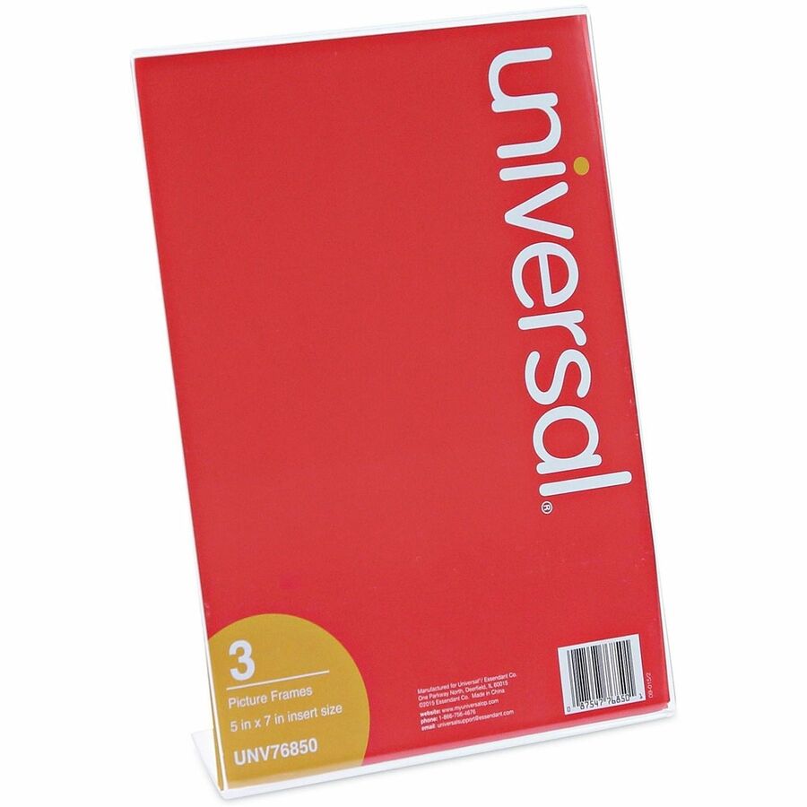 Universal Photo Frame - Holds 7" x 5" Insert - Rectangle - Desktop - Horizontal, Vertical - Durable, Shatter Proof - Pol