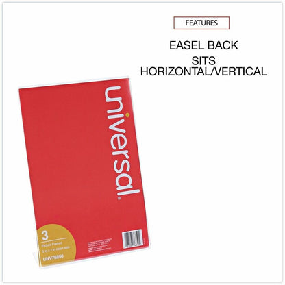 Universal Photo Frame - Holds 7" x 5" Insert - Rectangle - Desktop - Horizontal, Vertical - Durable, Shatter Proof - Pol