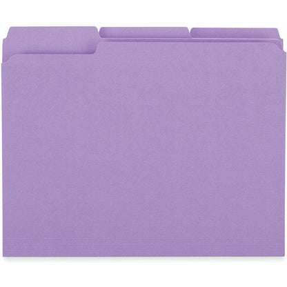 Universal 1/3 Tab Cut Letter Recycled Top Tab File Folder - 8 1/2" x 11" - 1" Expansion - Assorted Tab Position - 11 pt.