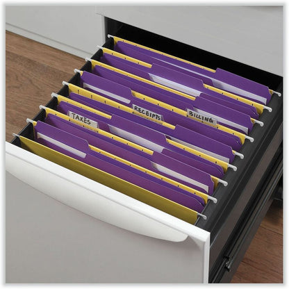 Universal 1/3 Tab Cut Letter Recycled Top Tab File Folder - 8 1/2" x 11" - 1" Expansion - Assorted Tab Position - 11 pt.