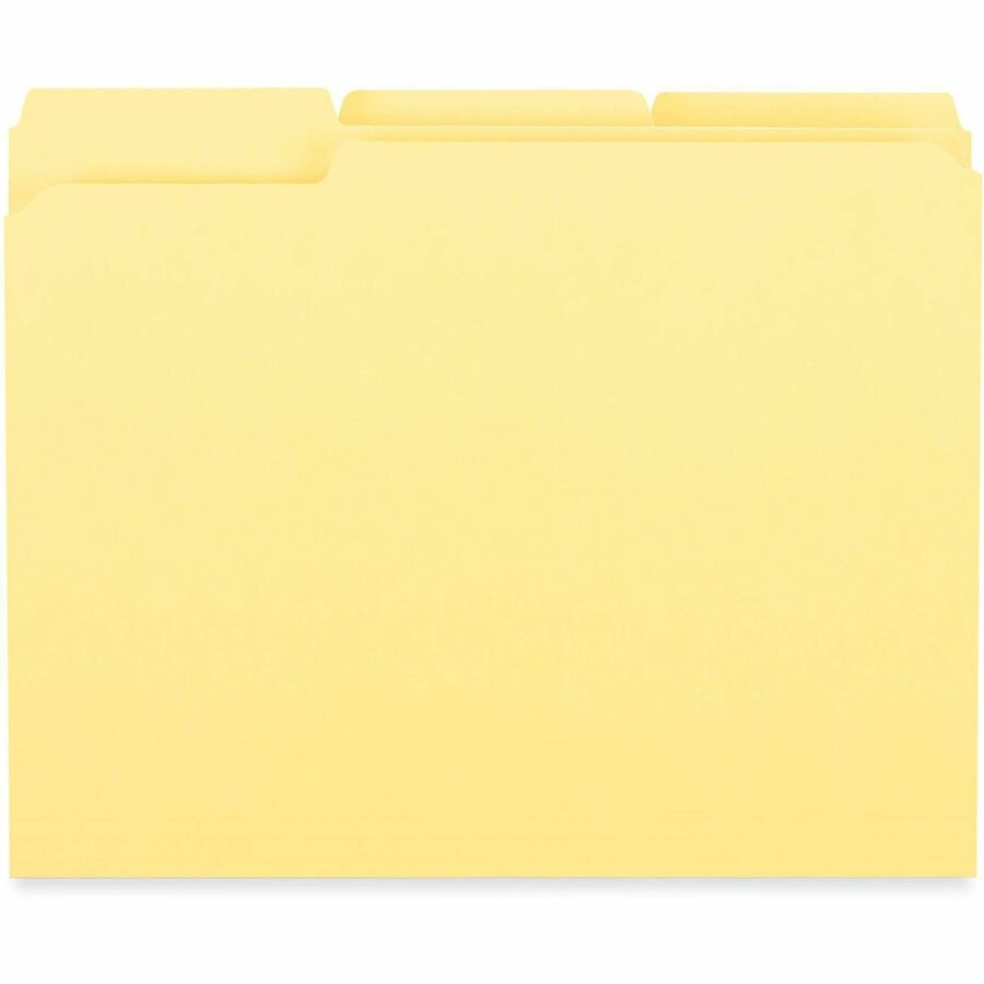 Universal 1/3 Tab Cut Letter Recycled Top Tab File Folder - 8 1/2" x 11" - 1" Expansion - Assorted Tab Position - 11 pt.
