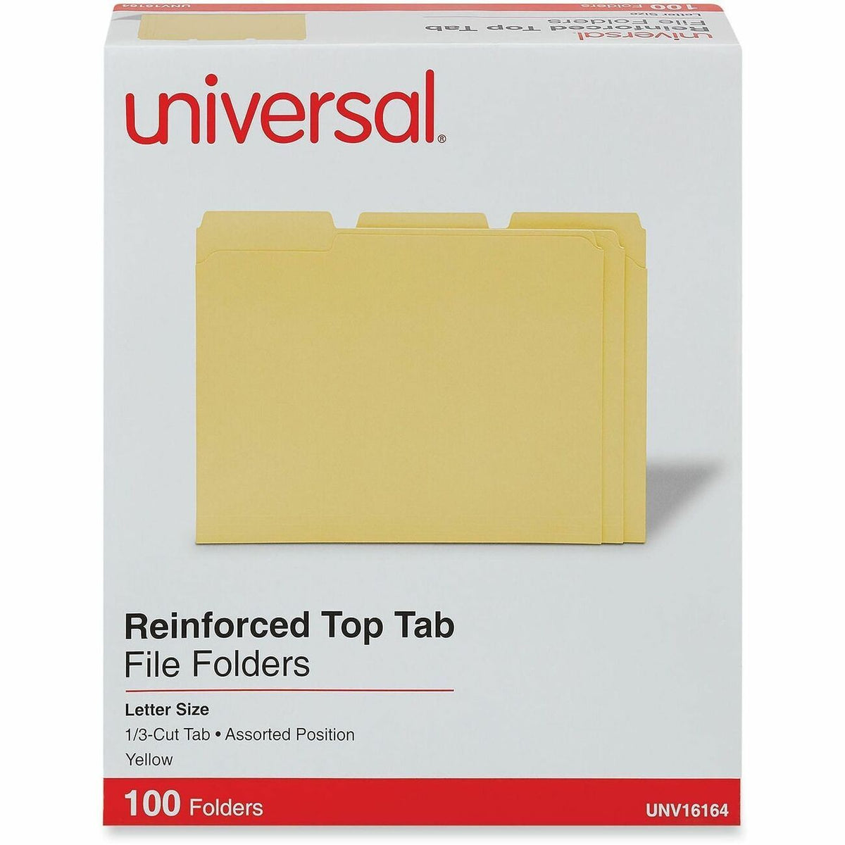 Universal 1/3 Tab Cut Letter Recycled Top Tab File Folder - 8 1/2" x 11" - 1" Expansion - Assorted Tab Position - 11 pt.