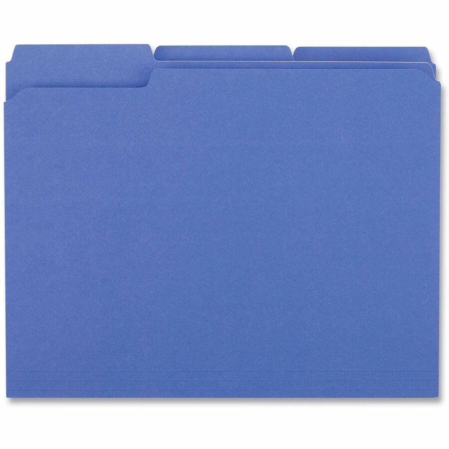 Universal 1/3 Tab Cut Letter Recycled Top Tab File Folder - 8 1/2" x 11" - 1" Expansion - Assorted Tab Position - 11 pt.
