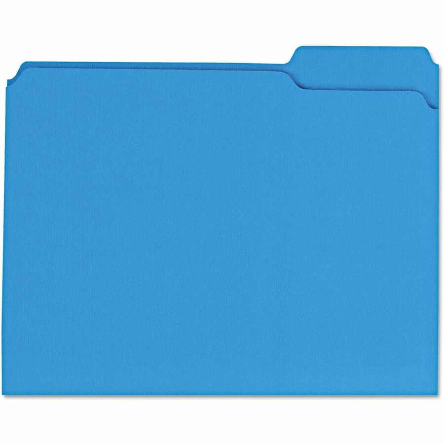 Universal 1/3 Tab Cut Letter Recycled Top Tab File Folder - 8 1/2" x 11" - 1" Expansion - Assorted Tab Position - 11 pt.