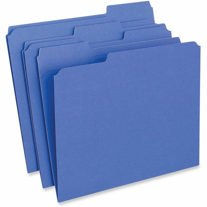 Universal 1/3 Tab Cut Letter Recycled Top Tab File Folder - 8 1/2" x 11" - 1" Expansion - Assorted Tab Position - 11 pt.