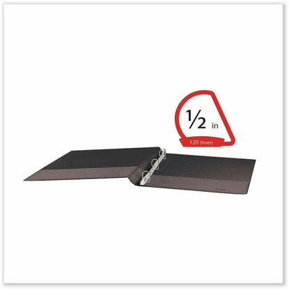 Universal Slant D-Ring View Binder, 3 Rings, 0.5" Capacity, 11 x 8.5, Black - 1/2" Binder Capacity - Letter - 8 1/2" x 1