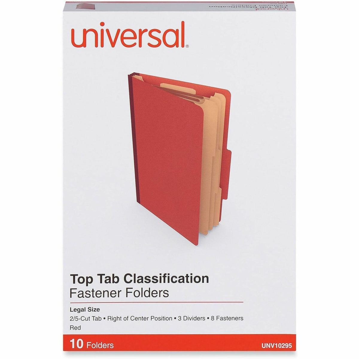 Universal 2/5 Tab Cut Legal Recycled Classification Folder - 8 1/2" x 14" - 3" Expansion - 8 Fastener - 2" Fastener Capa