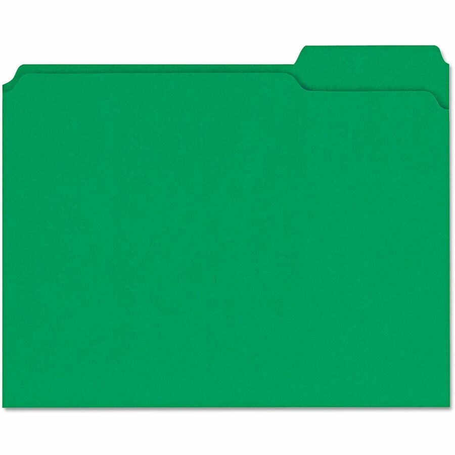 Universal 1/3 Tab Cut Letter Recycled Top Tab File Folder - 8 1/2" x 11" - 1" Expansion - Assorted Tab Position - 11 pt.