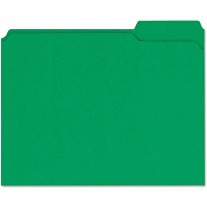 Universal 1/3 Tab Cut Letter Recycled Top Tab File Folder - 8 1/2" x 11" - 1" Expansion - Assorted Tab Position - 11 pt.