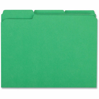 Universal 1/3 Tab Cut Letter Recycled Top Tab File Folder - 8 1/2" x 11" - 1" Expansion - Assorted Tab Position - 11 pt.