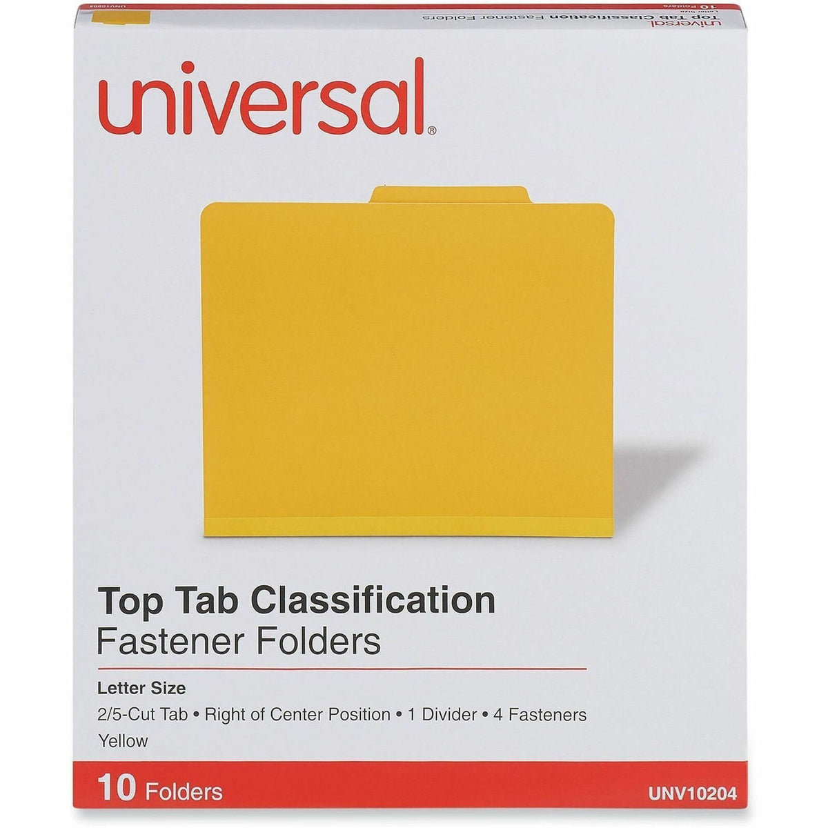 Universal 2/5 Tab Cut Letter Recycled Classification Folder - 8 1/2" x 11" - 2" Expansion - 4 Fastener - 2" Fastener Cap