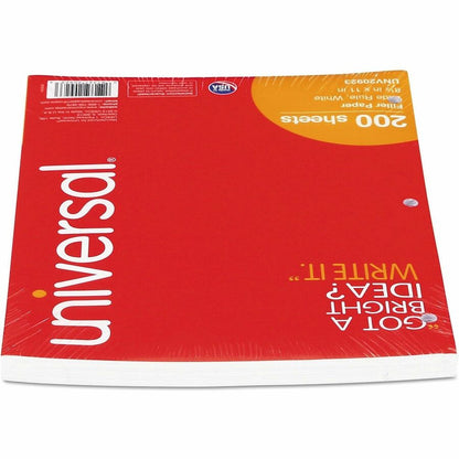 Universal Filler Paper, 3-Hole, 8.5 x 11, Wide/Legal Rule, 200/Pack - 200 Sheets - Wide Ruled, Legal Ruled Front Ruling 