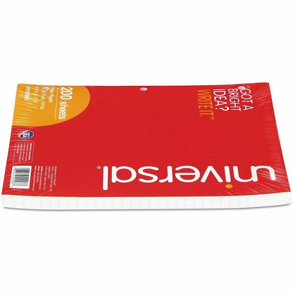 Universal Filler Paper, 3-Hole, 8.5 x 11, Wide/Legal Rule, 200/Pack - 200 Sheets - Wide Ruled, Legal Ruled Front Ruling 