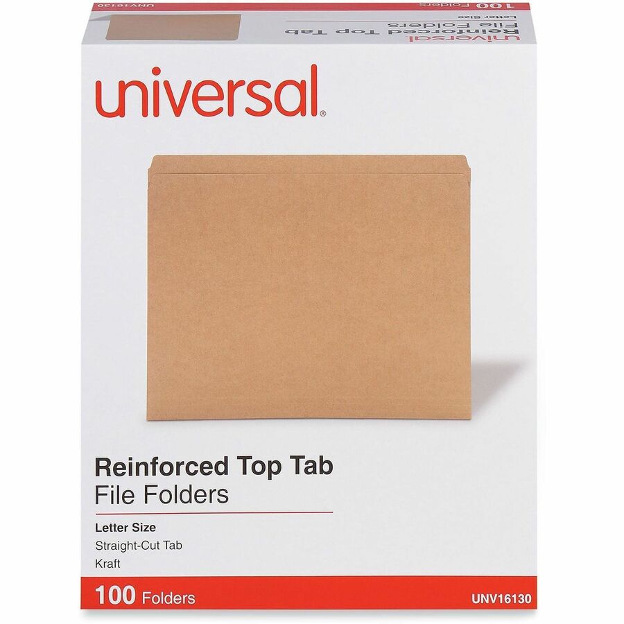 Universal Straight Tab Cut Letter Recycled Top Tab File Folder - 8 1/2" x 11" - 3/4" Expansion - Top Tab Position - 11 p