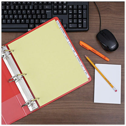 Universal Insertable Tab Index, 8-Tab, 11 x 8.5, Buff, Clear Tabs, 24 Sets - 8 Side Tab(s) - Letter - 8.50" Width x 11" 