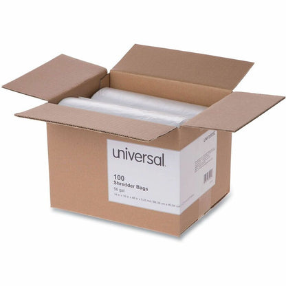Universal Shredder Bag - 56 gal - 48" Height x 34" Width x 16" Depth - High-density Polyethylene (HDPE) Resin - Clear - 