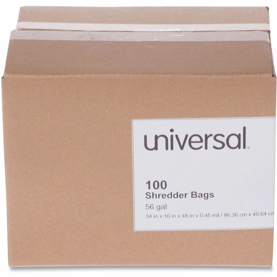 Universal Shredder Bag - 56 gal - 48" Height x 34" Width x 16" Depth - High-density Polyethylene (HDPE) Resin - Clear - 