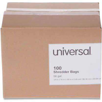 Universal Shredder Bag - 56 gal - 48" Height x 34" Width x 16" Depth - High-density Polyethylene (HDPE) Resin - Clear - 