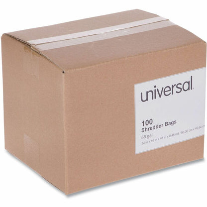 Universal Shredder Bag - 56 gal - 48" Height x 34" Width x 16" Depth - High-density Polyethylene (HDPE) Resin - Clear - 