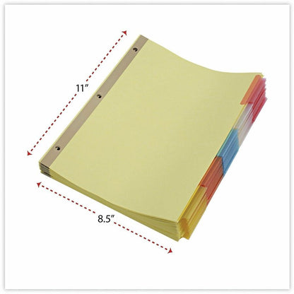 Universal Index Divider - 5 Side Tab(s) - Letter - 8.50" Width x 11" Length - 3 Hole Punched - Buff Paper Divider - Asso