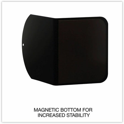 Universal Magnetic Bookends, Magnetic Base, 6 x 5 x 7, Metal, Black, Pair - 7" Height x 6" Width x 5" Depth - Magnetic -