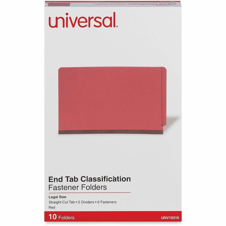 Universal Straight Tab Cut Legal Recycled Classification Folder - 8 1/2" x 14" - 2" Expansion - 6 Fastener - 2" Fastener