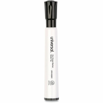 Universal Dry Erase Marker, Medium Bullet Tip, Black, Dozen - Black Ink - Dry - General Purpose - 12 / Dozen