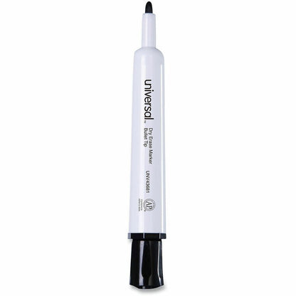 Universal Dry Erase Marker, Medium Bullet Tip, Black, Dozen - Black Ink - Dry - General Purpose - 12 / Dozen