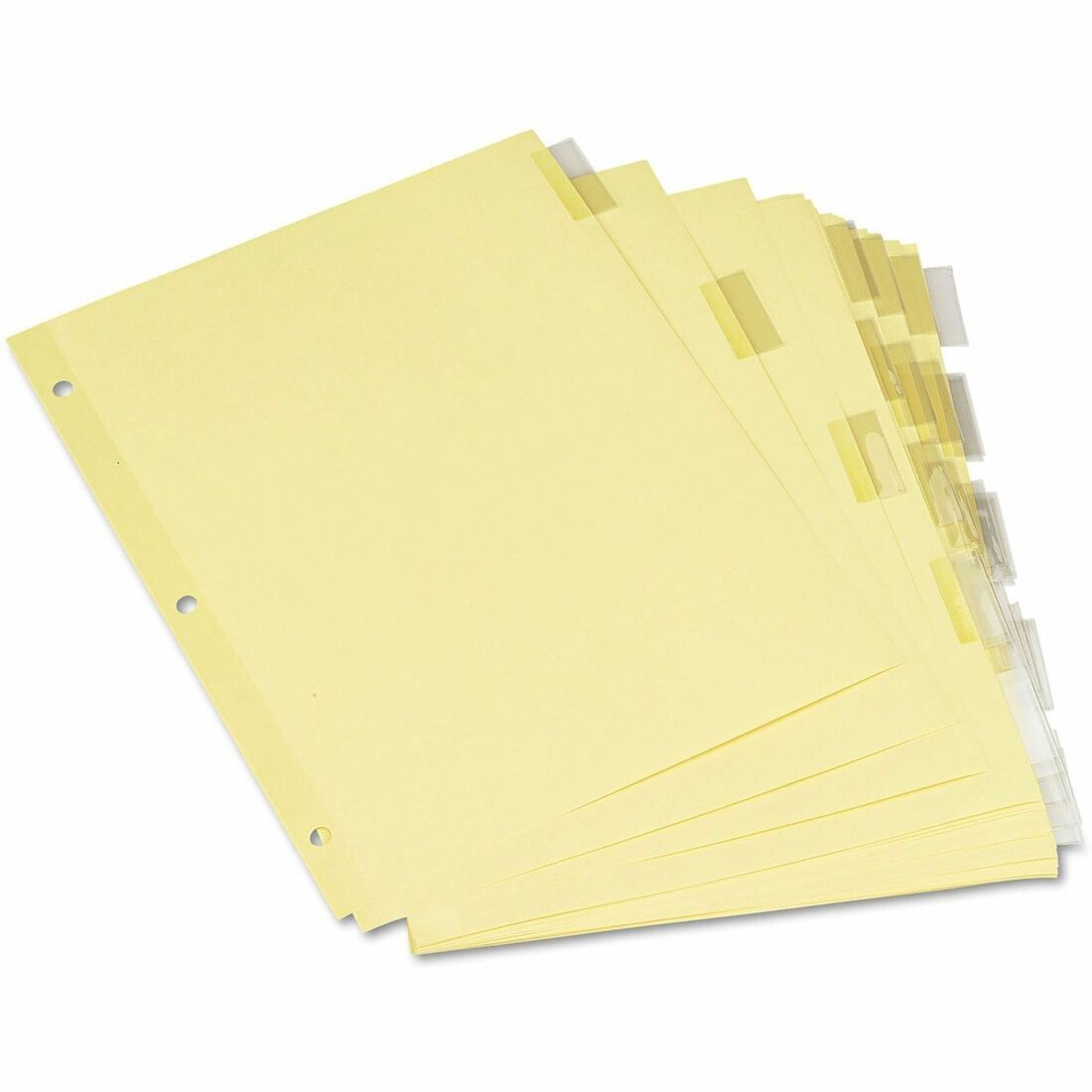 Universal Insertable Tab Index, 5-Tab, 11 x 8.5, Buff, Clear Tabs, 6 Sets - 5 Write-on Side Tab(s) - Letter - 8.50" Widt