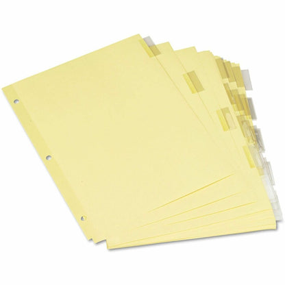 Universal Insertable Tab Index, 5-Tab, 11 x 8.5, Buff, Clear Tabs, 6 Sets - 5 Write-on Side Tab(s) - Letter - 8.50" Widt